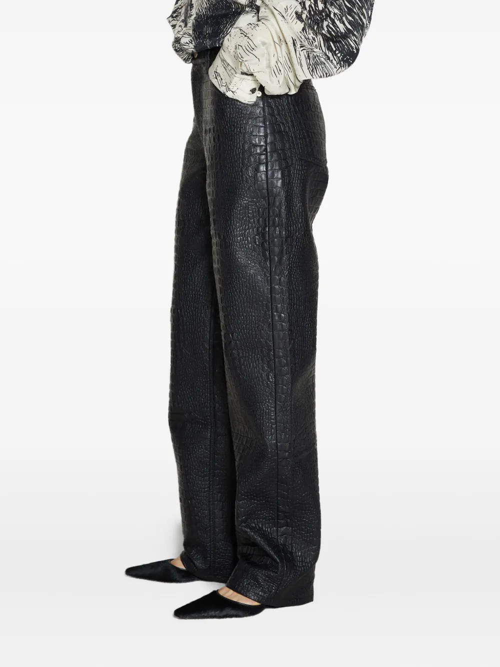Eytys Benz Straight-leg High-rise Faux-leather Trousers In Black