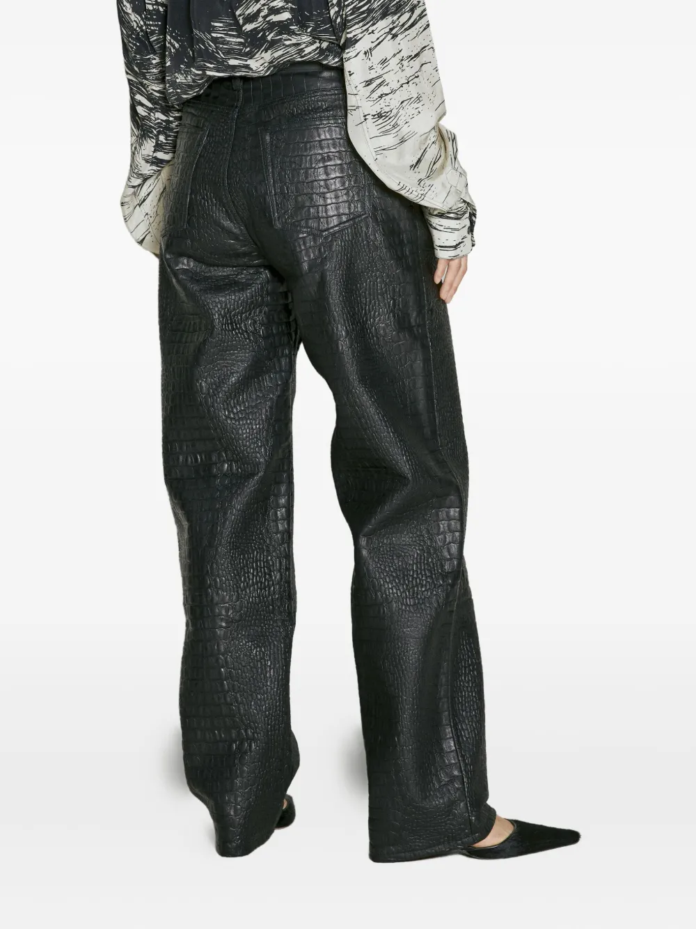 Eytys Benz Straight-leg High-rise Faux-leather Trousers In Black