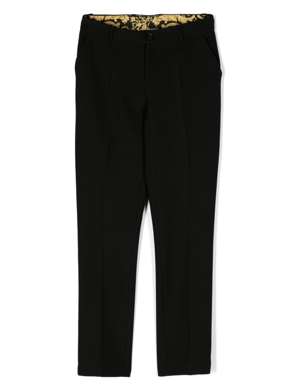 Versace Kids' Straight-leg Tailored Trousers In Black