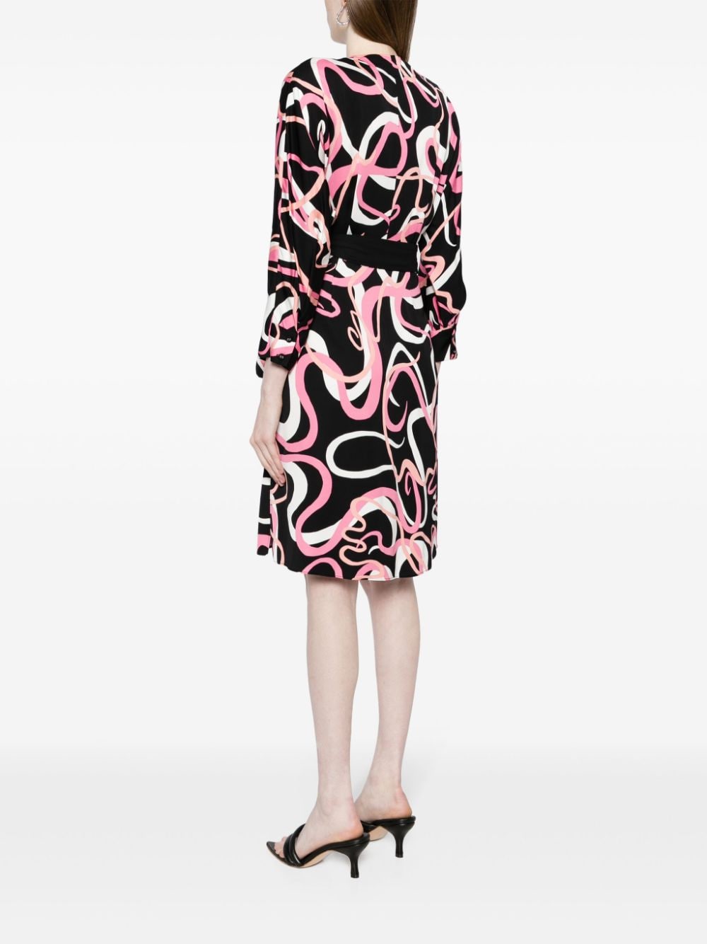 Shop Diane Von Furstenberg Mikah Faux-wrap Dress In Multicolour