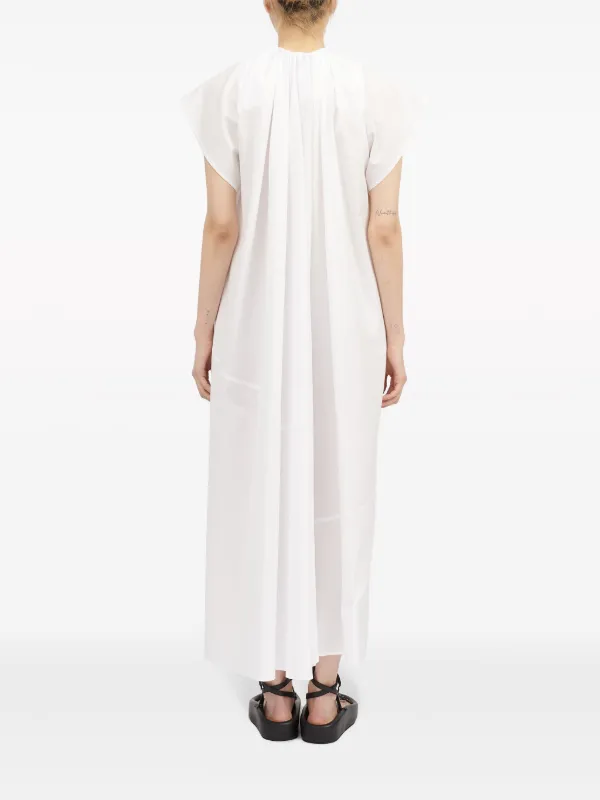 MM6 Maison Margiela Gathered Poplin Maxi Dress | White