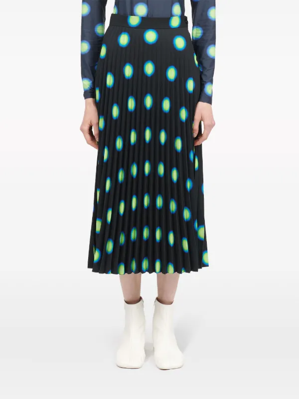 MM6 Maison Margiela グラフィック プリーツスカート | ブラック