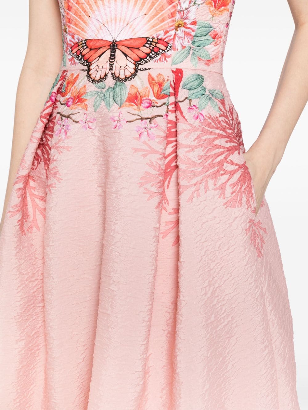 Shop Mary Katrantzou Meadow Embroidered Midi Dress In Pink