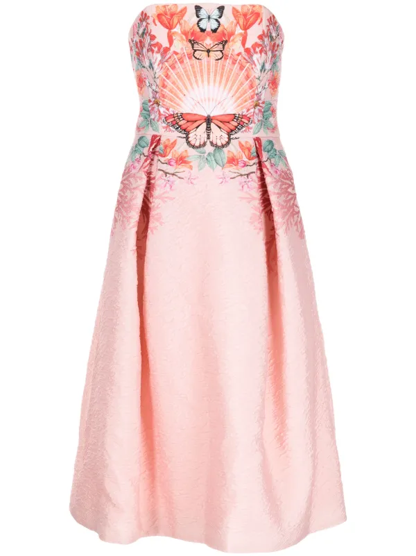 Mary Katrantzou Meadow Embroidered Midi Dress in Pink
