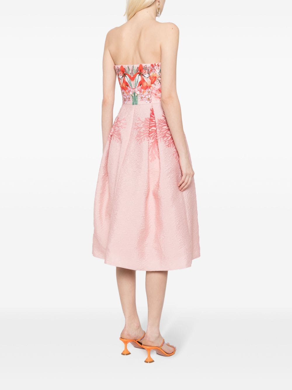 Shop Mary Katrantzou Meadow Embroidered Midi Dress In Pink