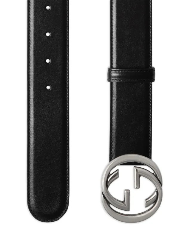 Gucci Interlocking G Leather Belt Black FARFETCH CH