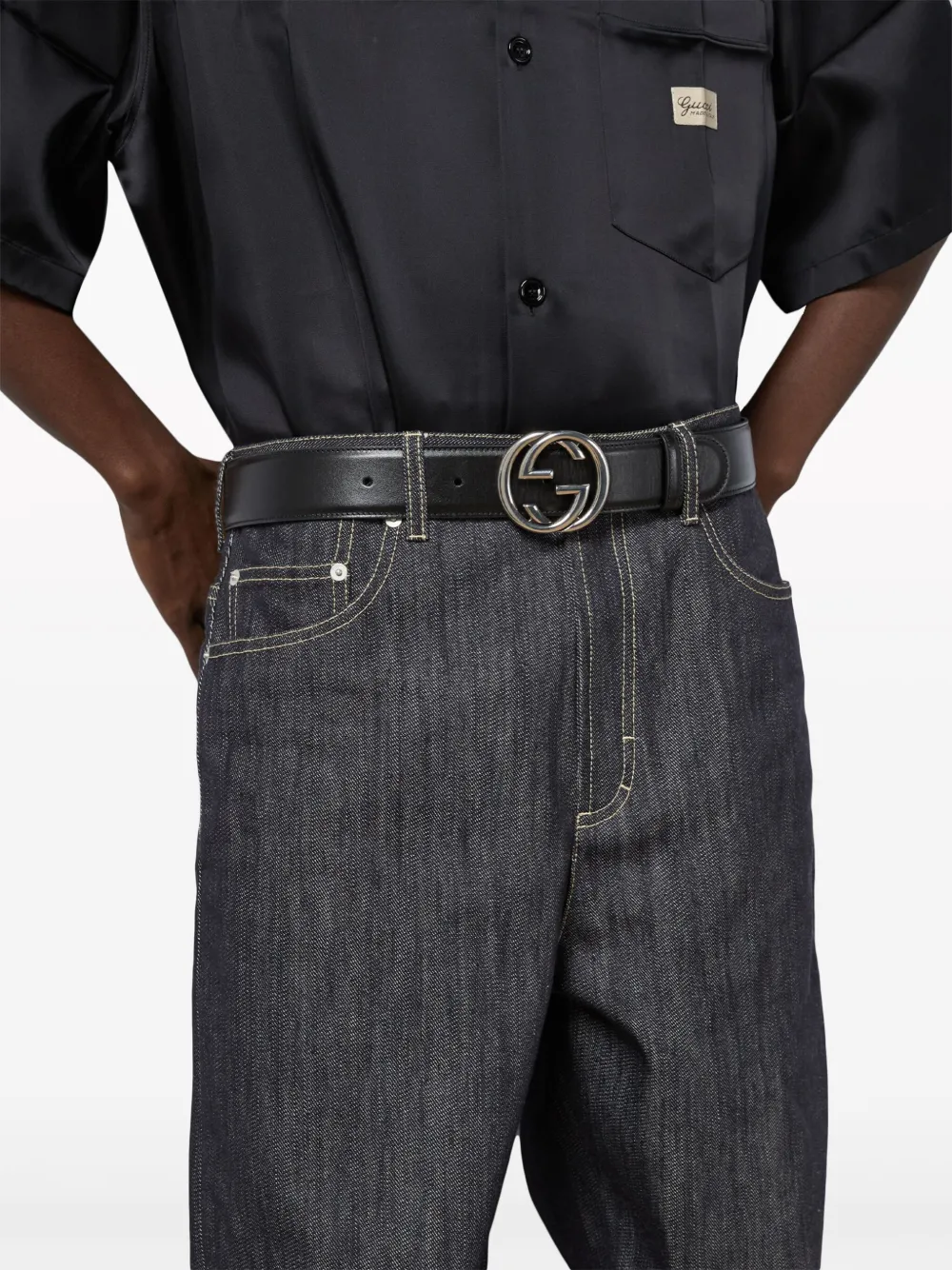 Gucci Riem met GG-logo Zwart