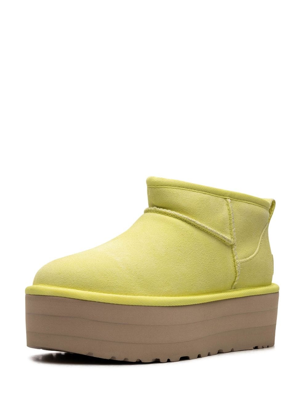 Shop Ugg Classic Ultra Mini Platform "pearfect" Boots In Yellow