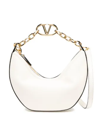 Valentino Garavani Small VLogo Moon Shoulder Bag | White | FARFETCH