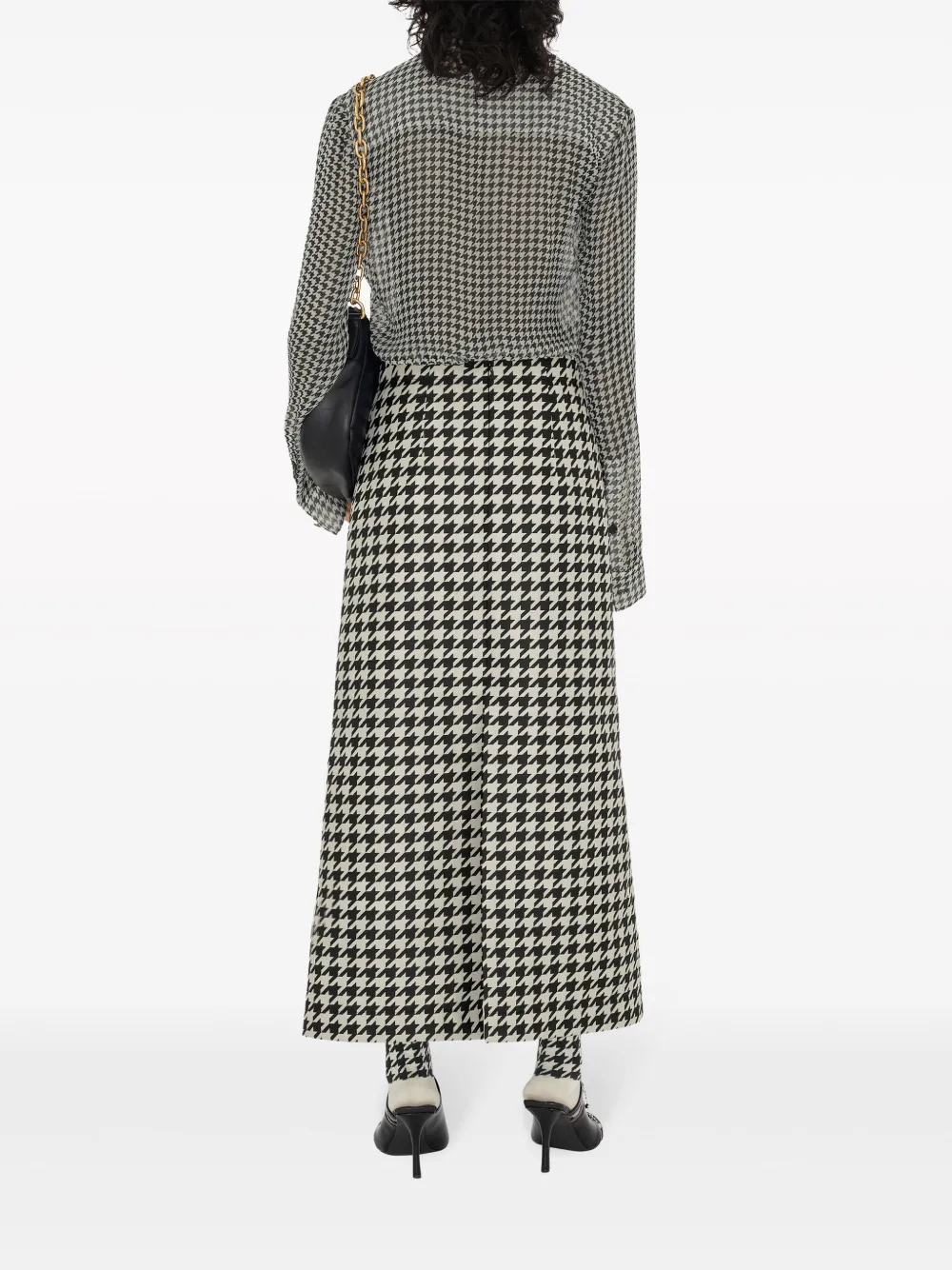 Burberry Rok met pied-de-poule print Zwart