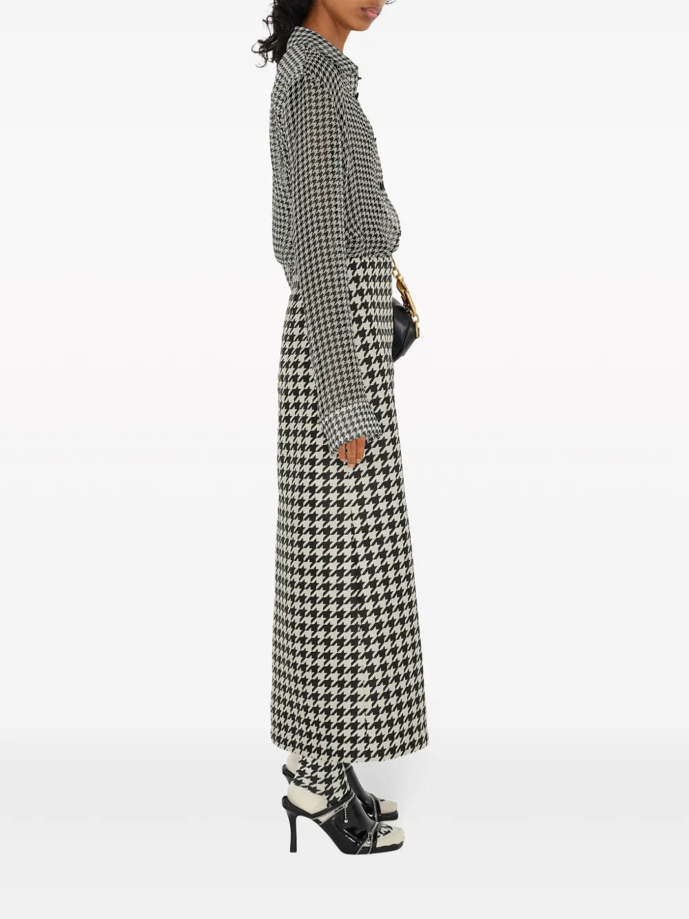 Burberry Rok met pied-de-poule print Zwart