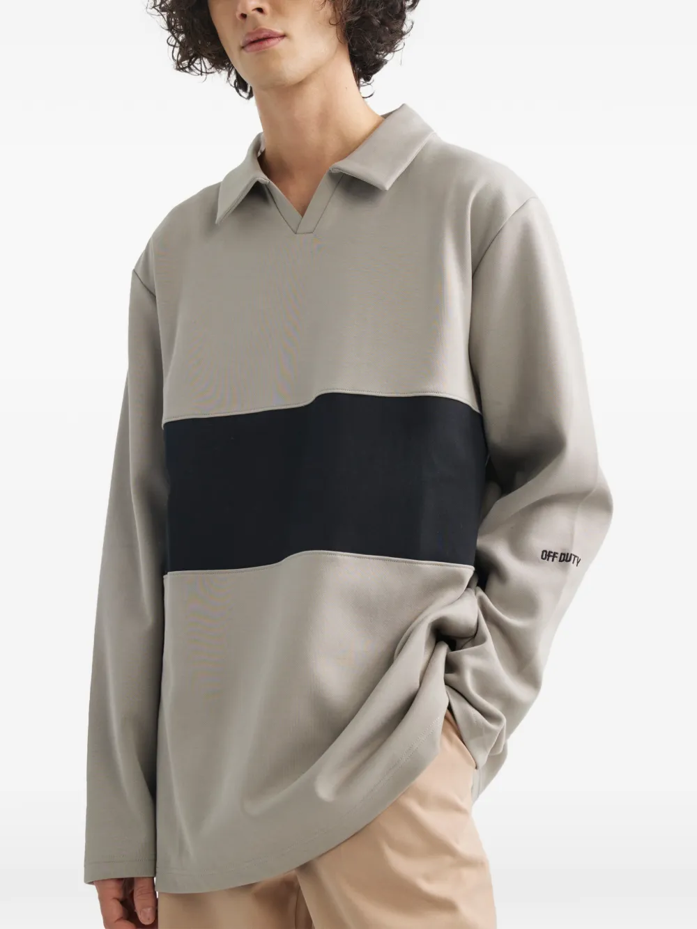 Off Duty Tape Pullover T-shirt Grijs