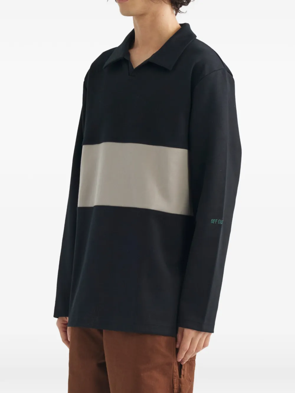 Off Duty Tape Pullover T-shirt Zwart