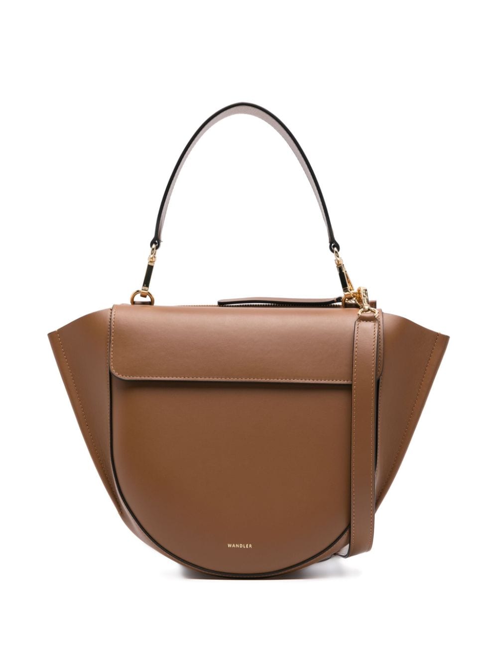 Shop Wandler Medium Hortensia Leather Bag In Brown