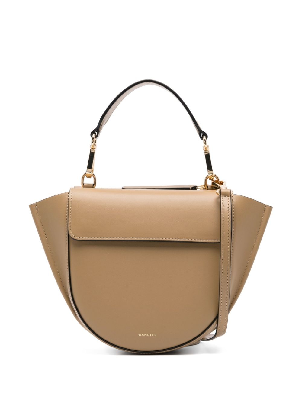 Shop Wandler Small Hortensia Leather Bag In Neutrals