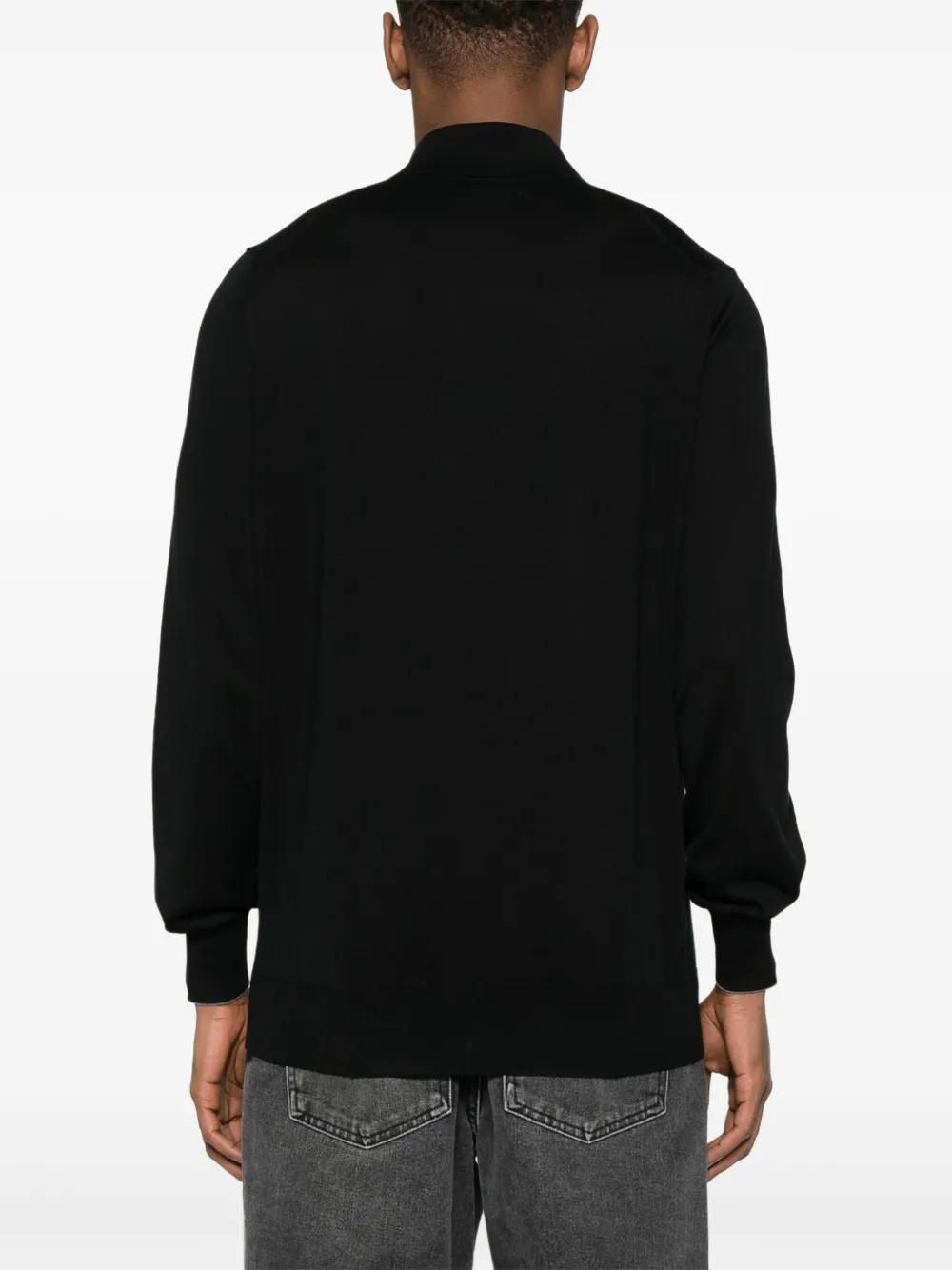 Brunello Cucinelli Poloshirt met lange mouwen Zwart