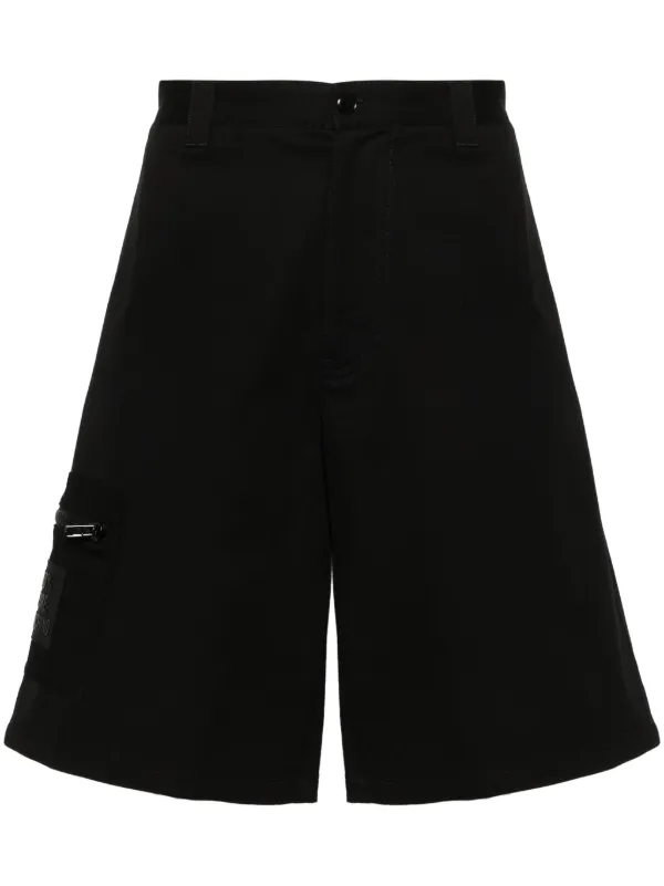 Moschino Logo-appliqué Bermuda Shorts in Black