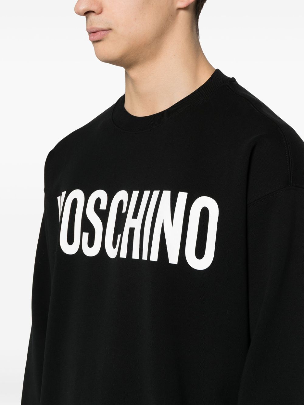Shop Moschino Logo-print Sweatshirt In Black