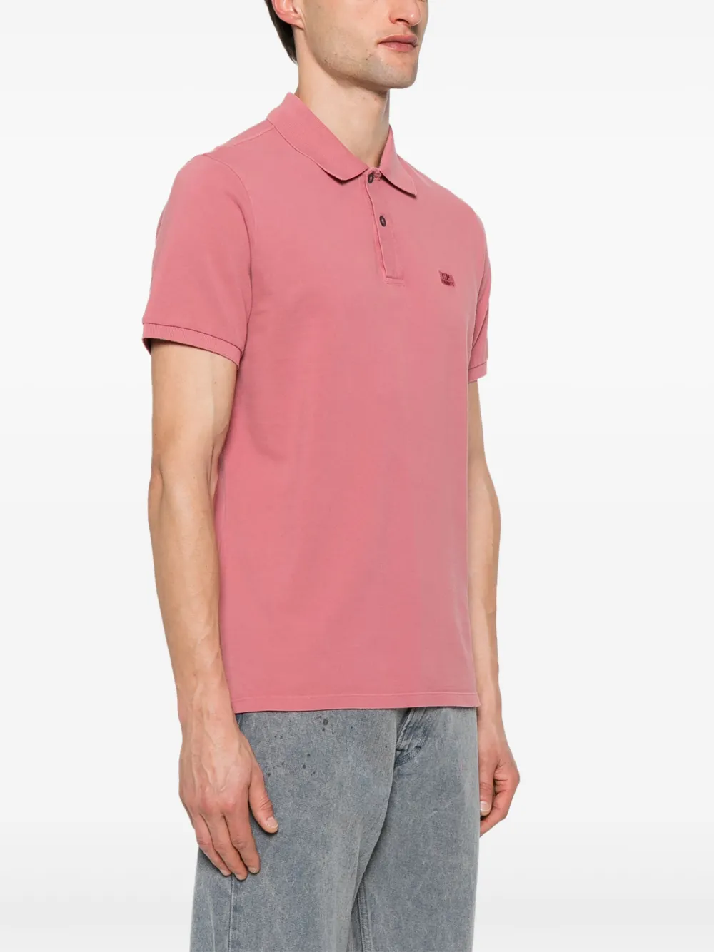 C.P. Company Poloshirt met geborduurd logo Roze