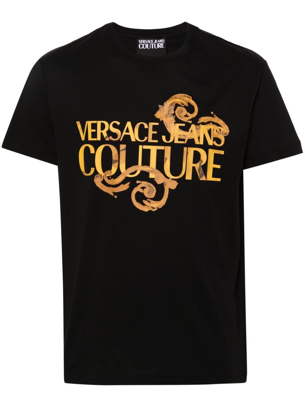 Versace Jeans Couture Logo-print Cotton T-shirt In Black