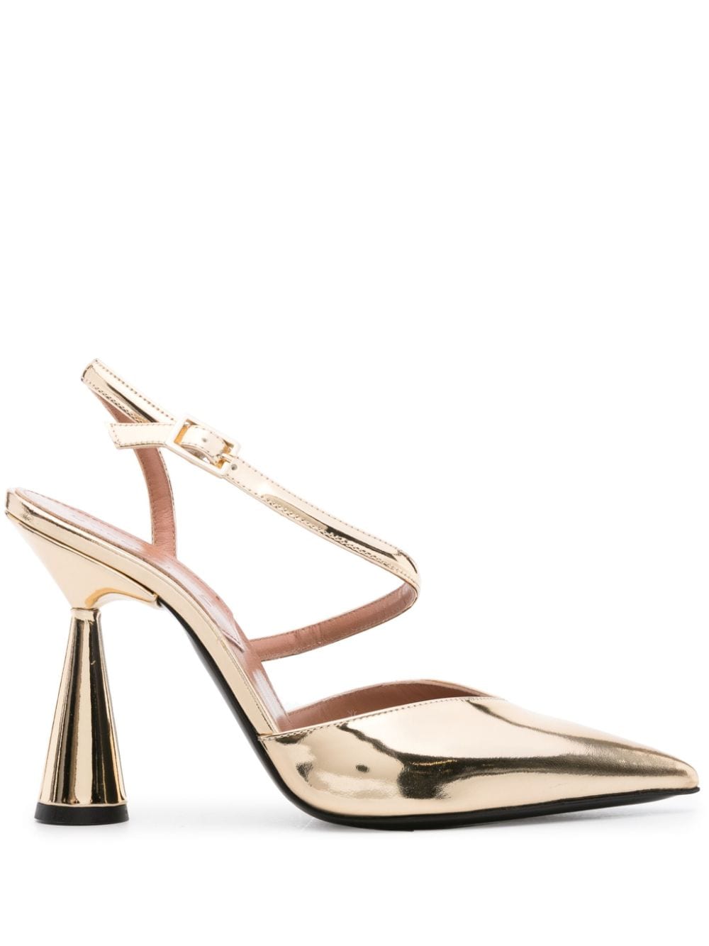 Shop D’accori Arya 100mm Patent-leather Pumps In Gold