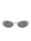 Miu Miu Eyewear Miu Glimpse oval-frame sunglasses - White