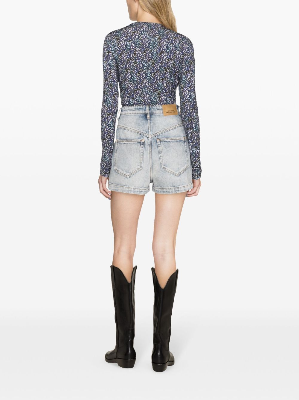 Shop Marant Etoile Jovany Denim Shorts In Blue