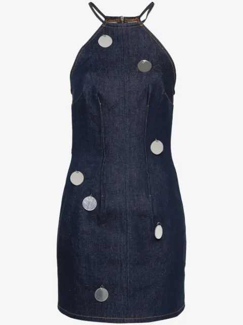 David Koma mirror-detail denim dress