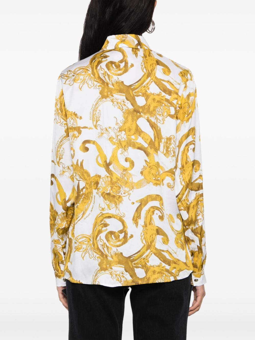Shop Versace Jeans Couture Watercolour Couture-print Shirt In White