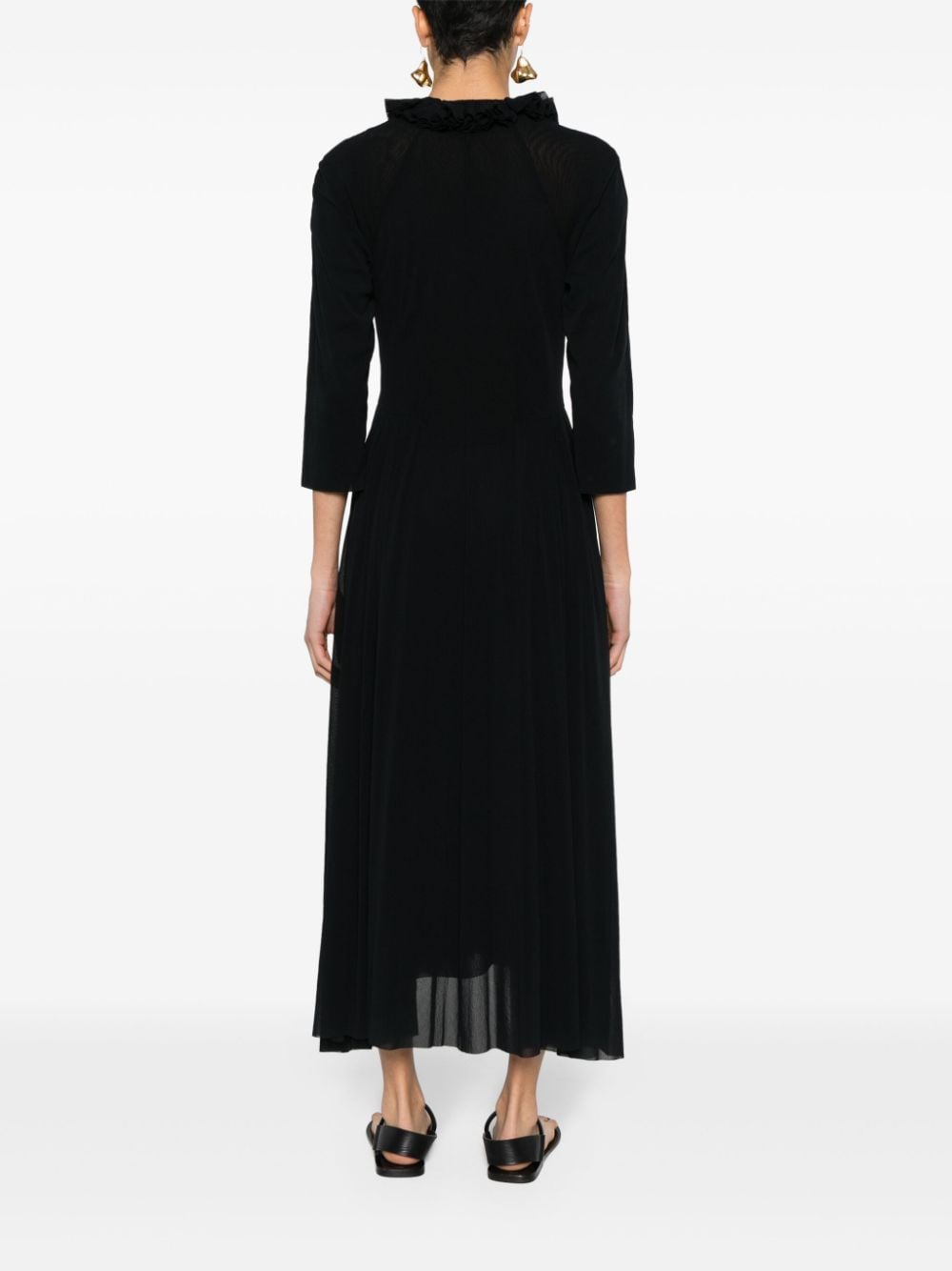 Shop Philosophy Di Lorenzo Serafini Ruffle-detail Dress In Black