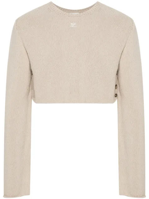 Courrèges cropped buttoned-slit jumper
