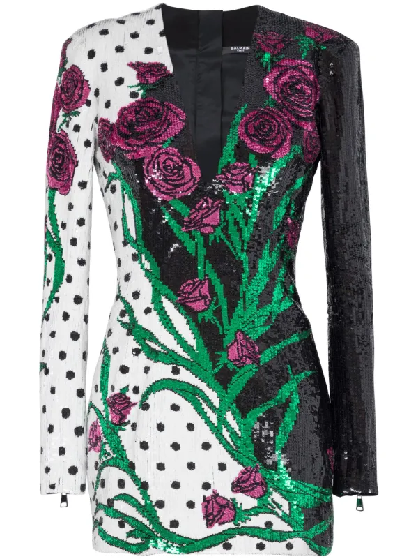 balmain green sequin dress Orslow main image 0