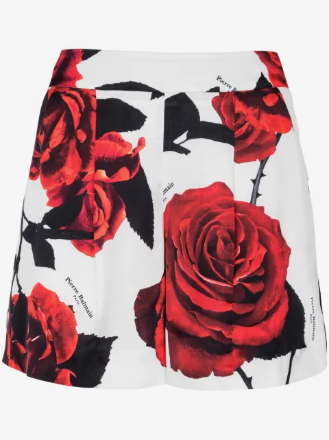 Balmain bermudas con estampado rosa