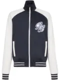 Balmain logo-appliqué varsity jacket - Blue