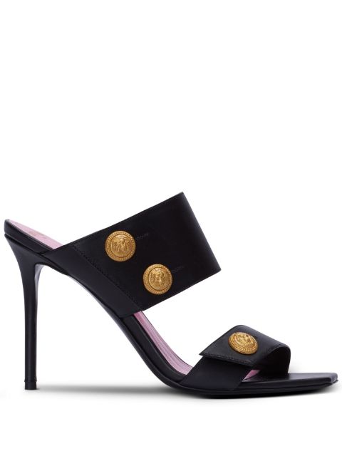 Balmain button-fastening leather sandals Women