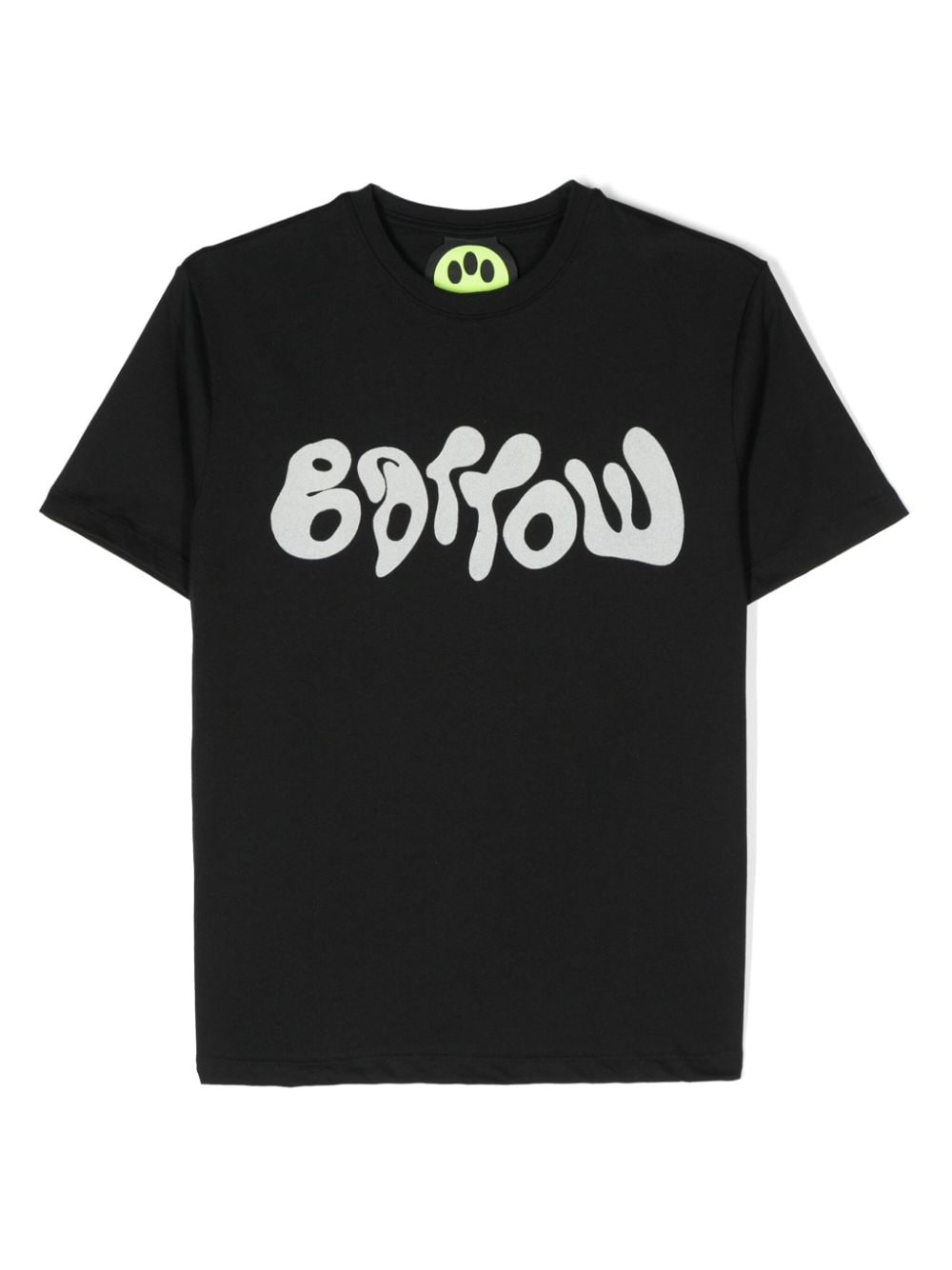 Barrow Kids' Flocked-logo Cotton T-shirt In Black