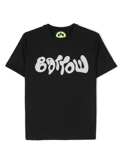 Barrow kids flocked-logo cotton T-shirt