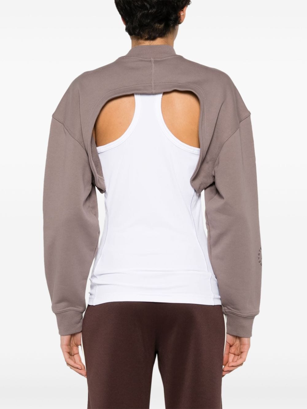 Shop Adidas By Stella Mccartney Truecasuals Cropped Sweatshirt In Neutrals