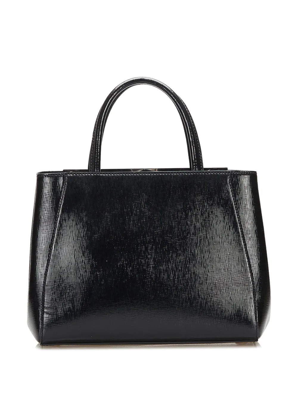 Fendi Pre-Owned 2010-2023 pre-owned leren handtas met logoplakkaat - Zwart