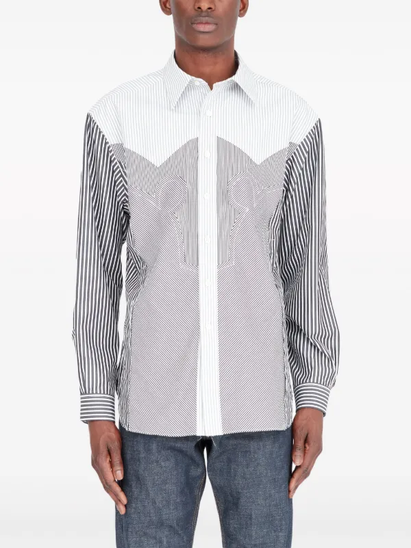 Maison Margiela Yoke ストライプ シャツ | ブラック | FARFETCH JP