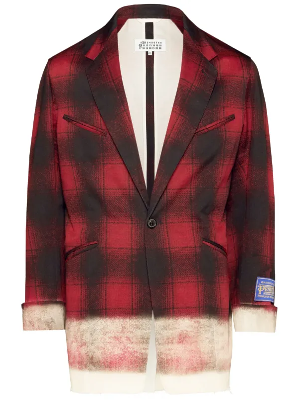 Maison Margiela Pendleton チェック ジャケット | レッド | FARFETCH JP
