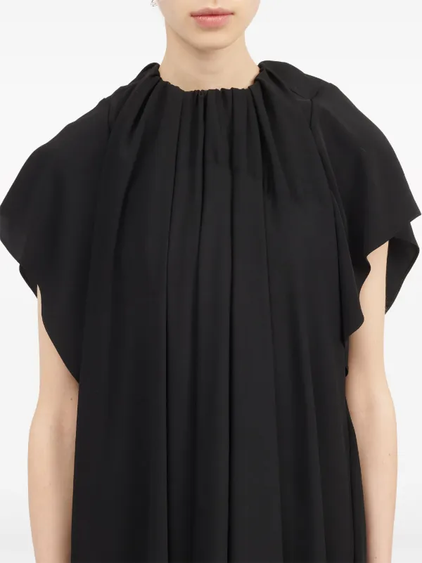 MM6 Maison Margiela Gathered short-sleeve Maxi Dress | Black