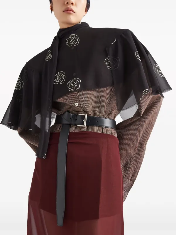 Prada バックル レザーベルト | ブラック | FARFETCH JP