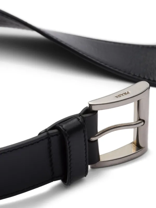 【完売】  Prada バックル レザーベルト | ブラック | FARFETCH JP 小物