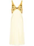 Mary Katrantzou beaded stretch-silk slip dress - Yellow