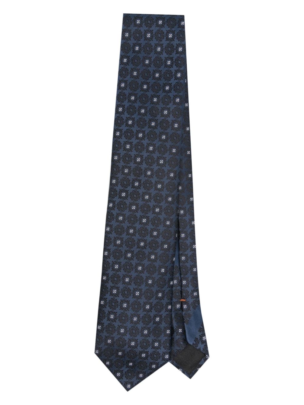 Zegna Jacquard Silk Tie In Blue