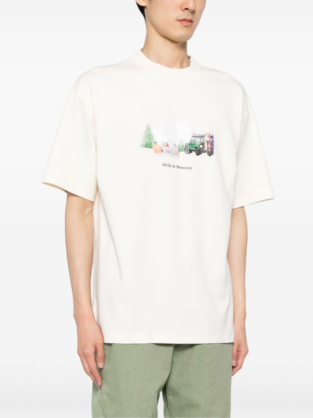 Drôle De Monsieur Le T-shirt Montagne T-shirt Beige