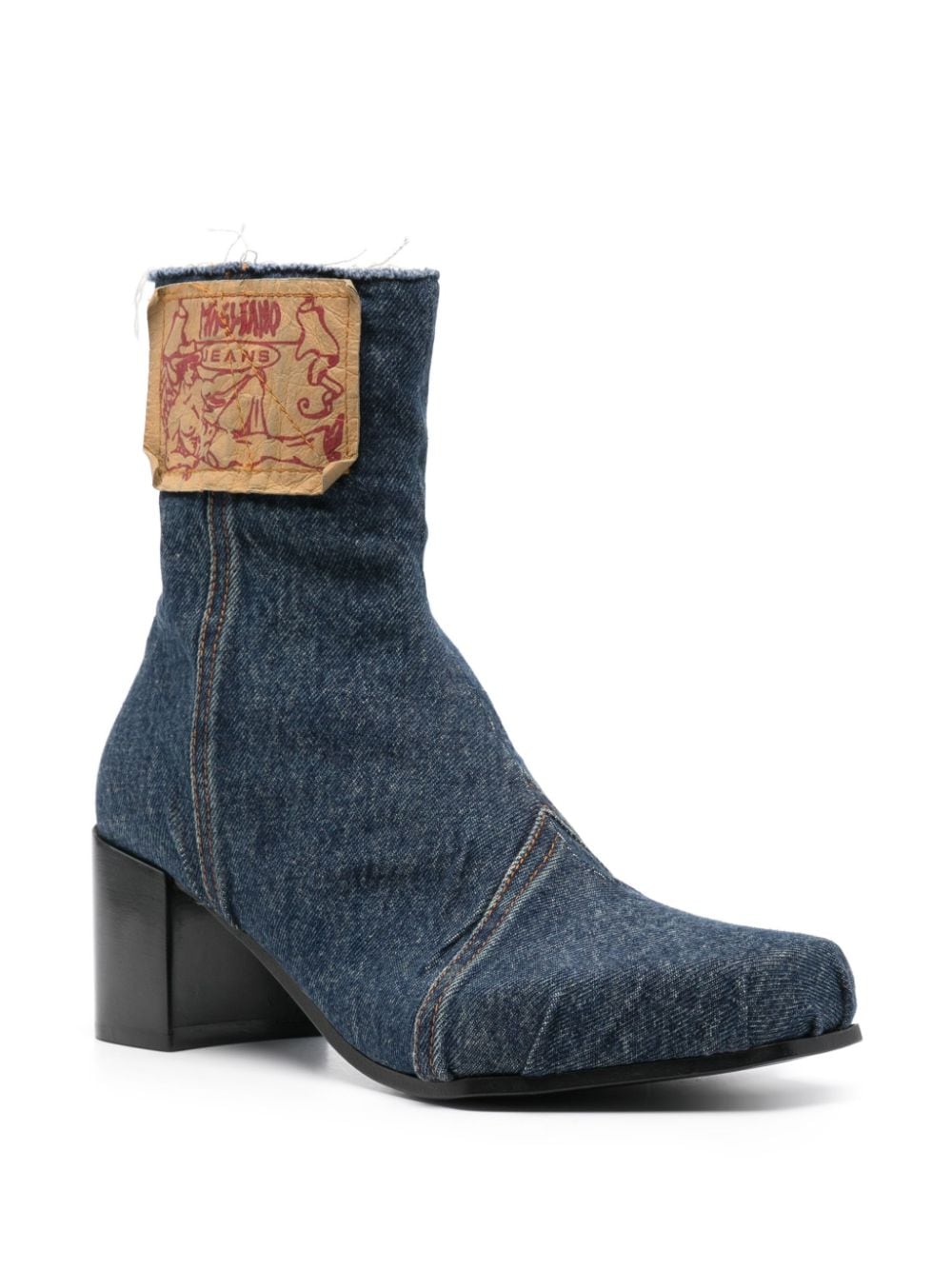 Shop Magliano 75mm Denim Ankle Boots In Blue
