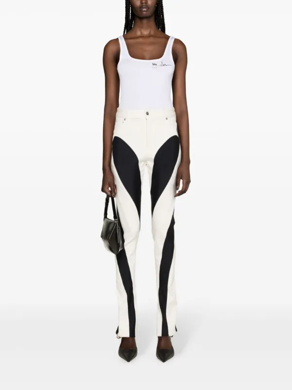 【関税込み】Mugler ホワイト Spiral ボディスーツ Mugler White Spiral Bodysuit Mugler