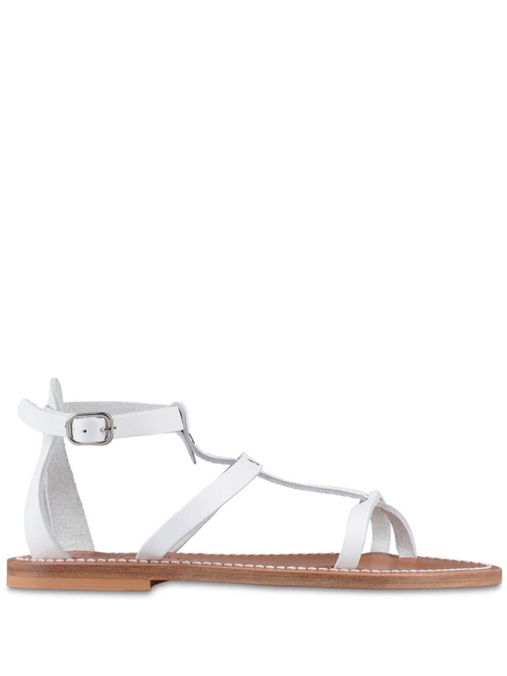 K. Jacques ankle-buckle leather sandals White
